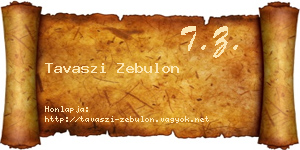 Tavaszi Zebulon névjegykártya